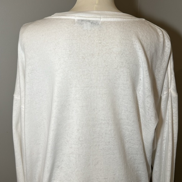 WILDFOX “Pizza Never Lies” Oversized Cotton Blend Sweatshirt WHITE / SMALL - Picture 5 of 11